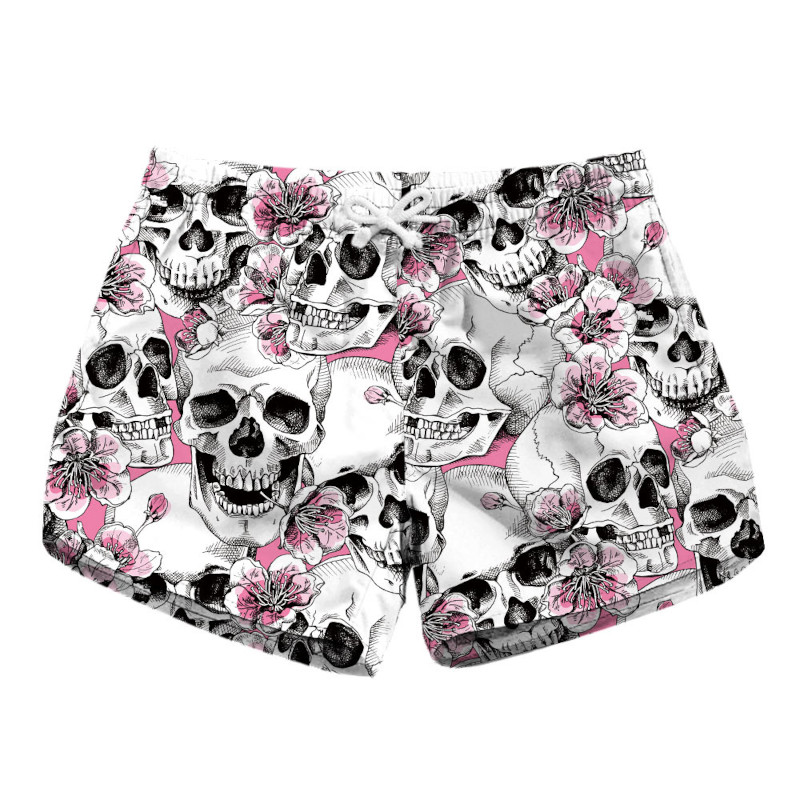 custom womens beach shorts board coverup ladies girls personalized printing skull