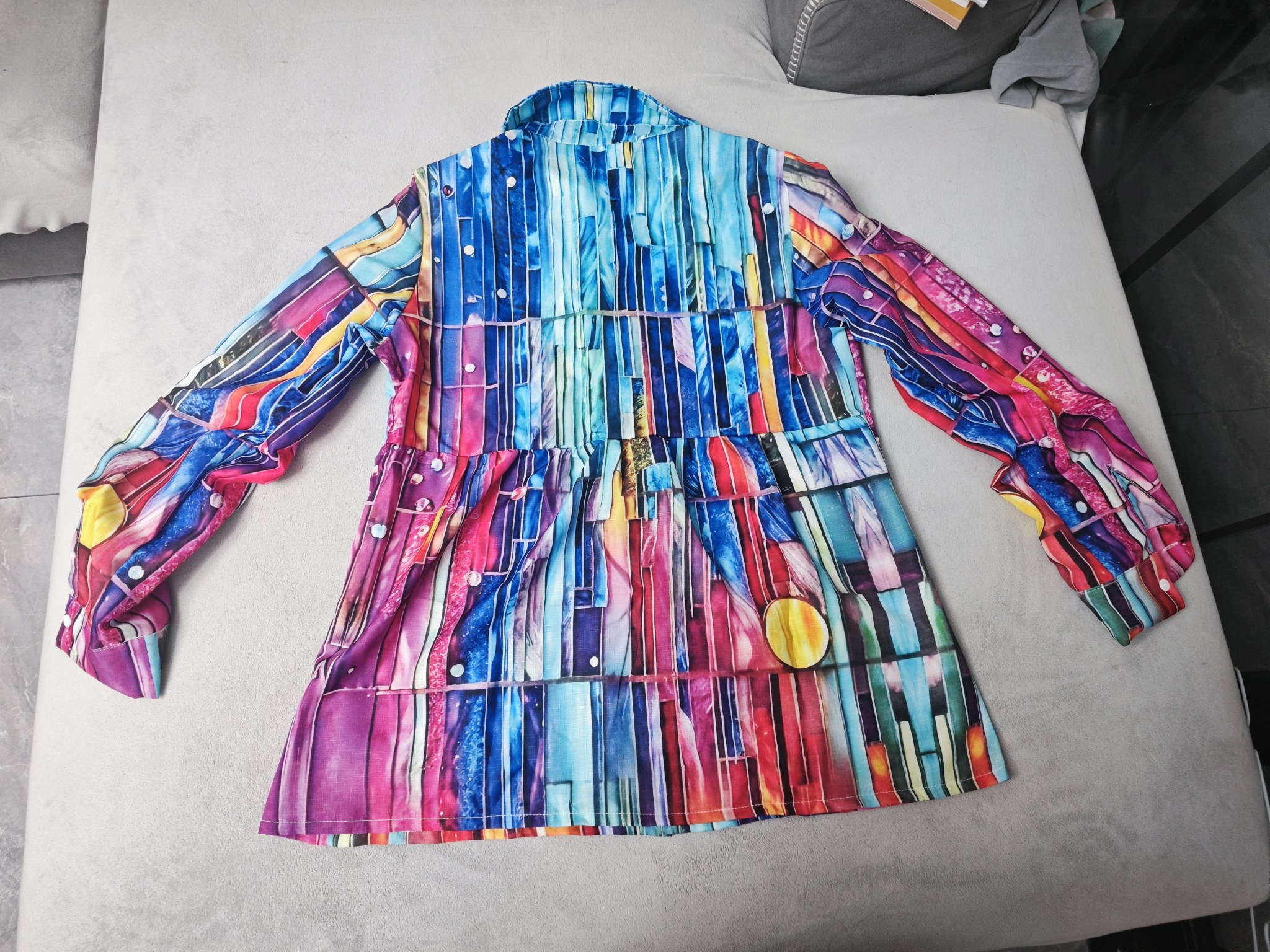 custom women's casual long sleeve button up shirt summer floral top no minimum