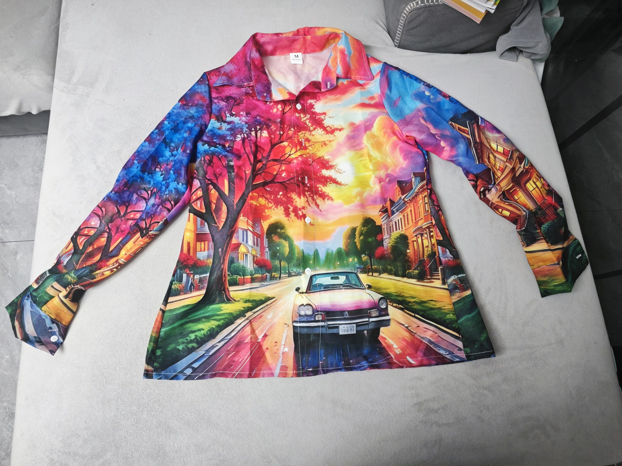 custom women's casual long sleeve button up shirt summer floral top no minimum