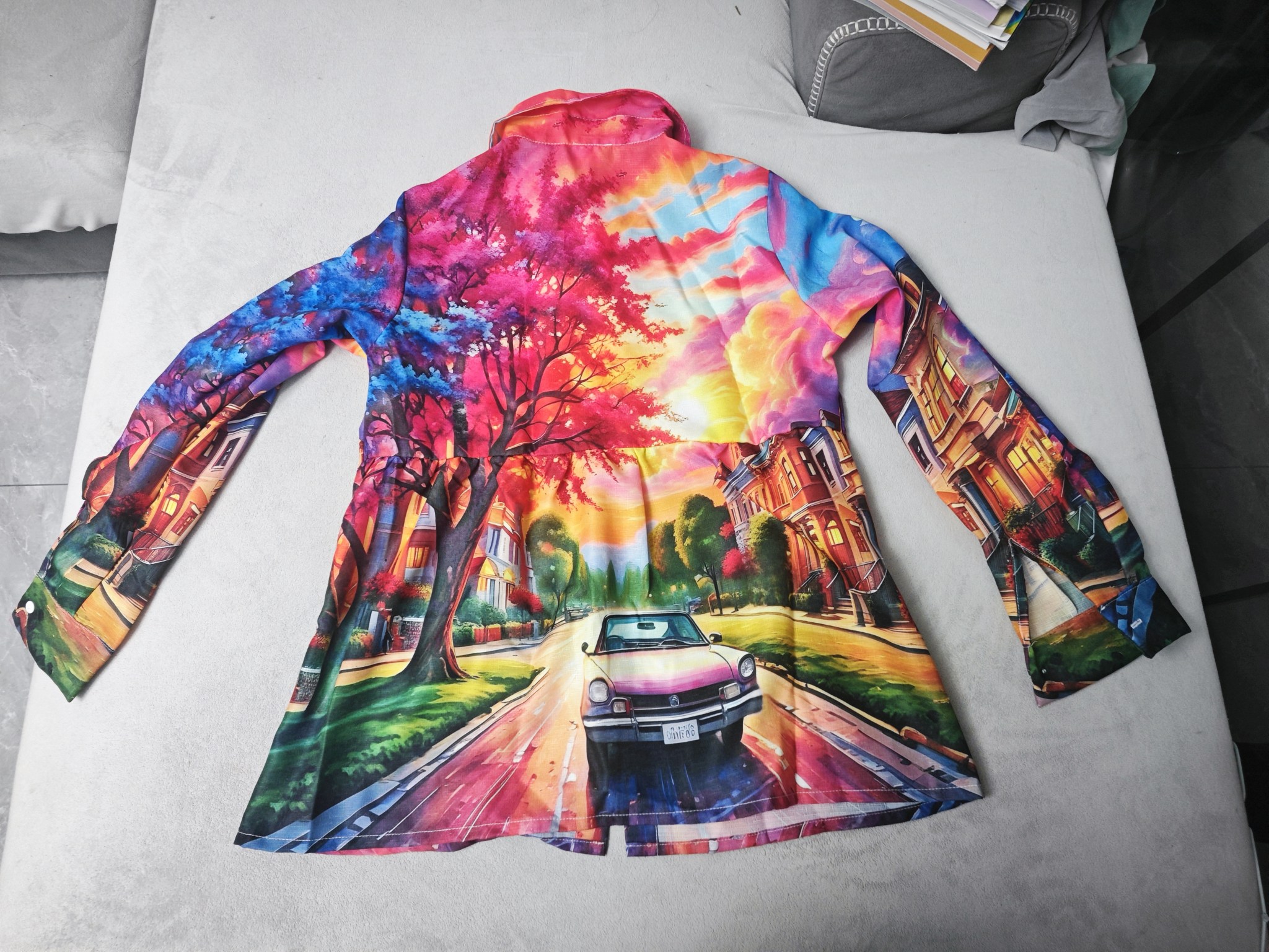 custom women's casual long sleeve button up shirt summer floral top no minimum