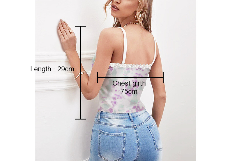 custom lace crop top sleeveless v-neck sling all-over printing no minimum design your own personalised women cheap