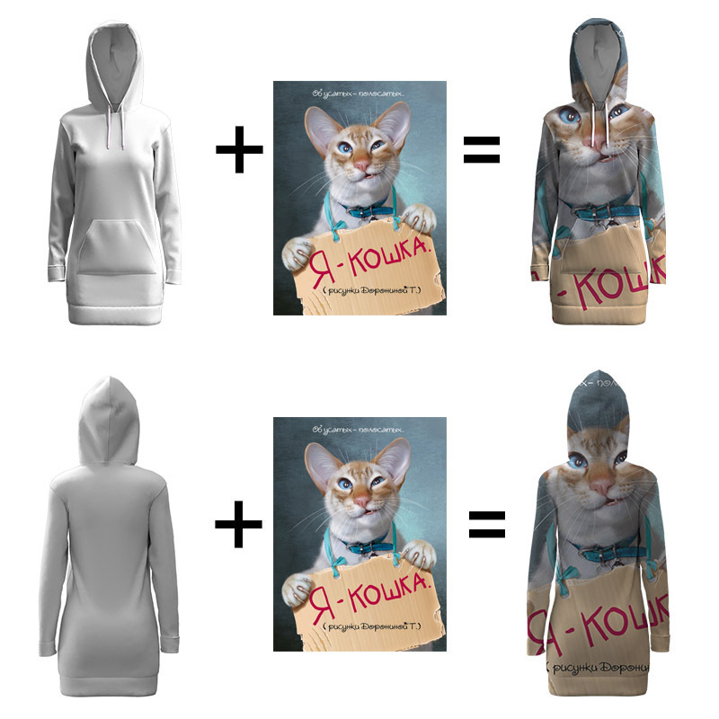 custom women's long hoodies all-over printing no minimum premium high-quality her pullover photo picture personalized