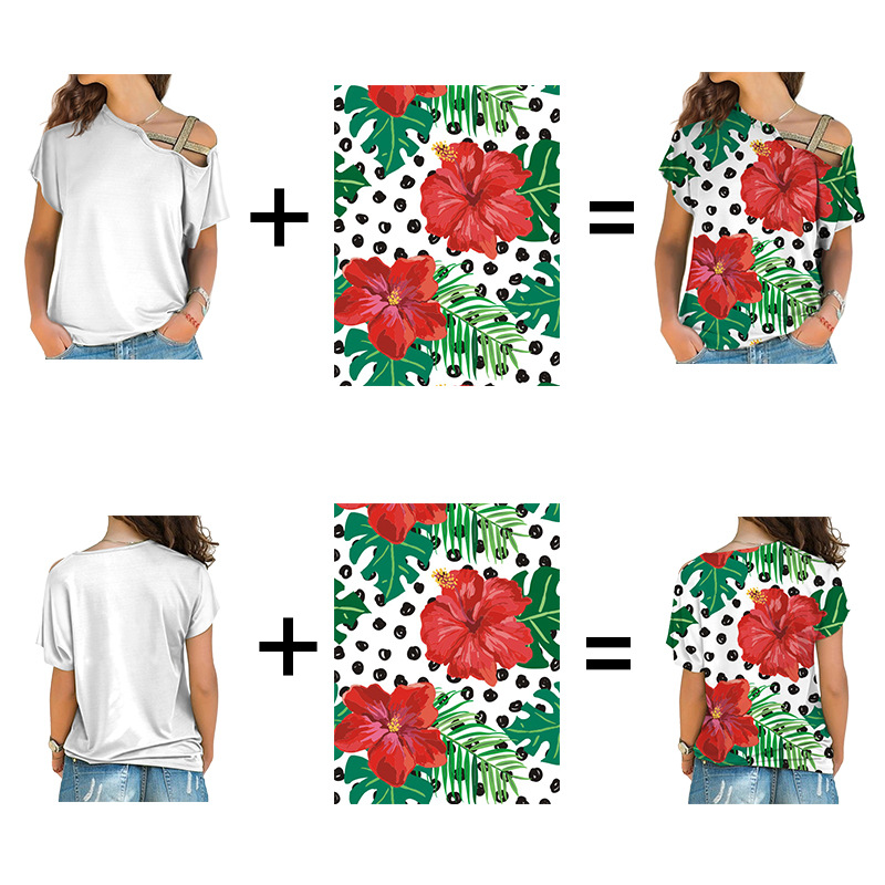 custom women's shirt printing one shoulder cross top no minimum cheap price good quality