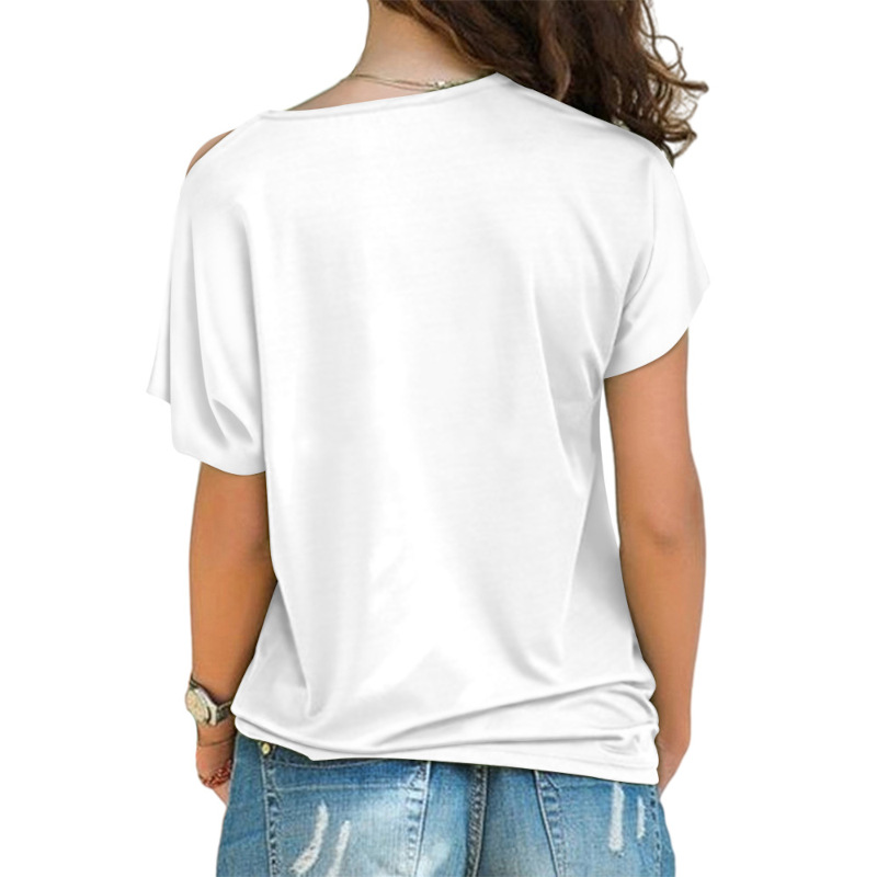 custom women's shirt printing one shoulder cross top no minimum cheap price good quality