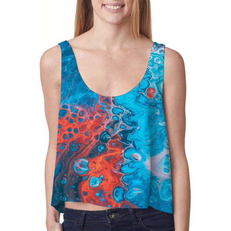 custom women's sleeveless crop top all-over printing no minimum design your own personalized cheap