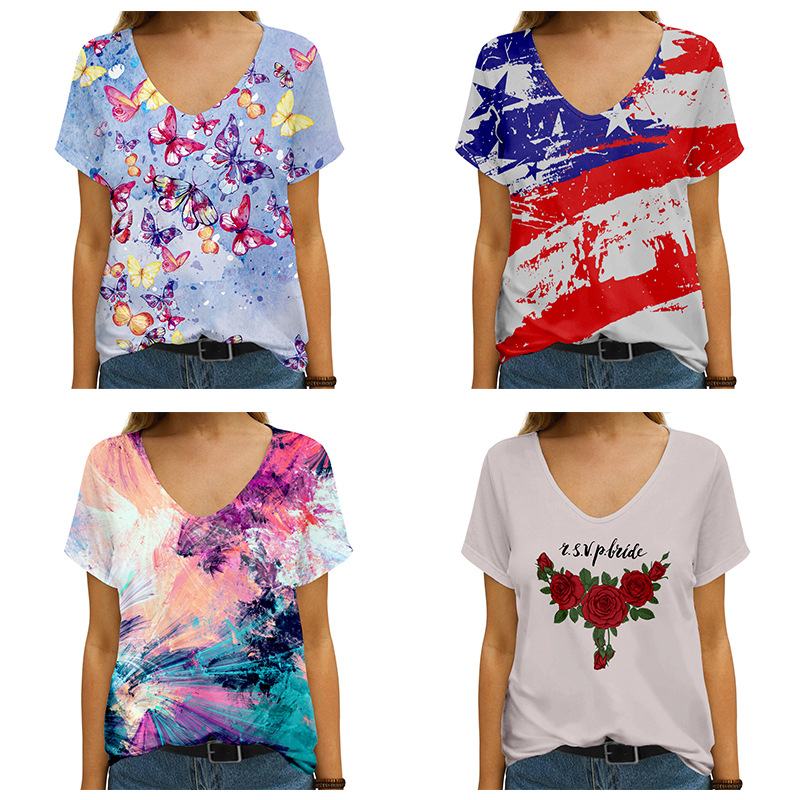 custom women's t-shirt printing design online no minimum cheap high quality lady girl