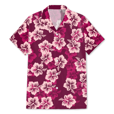 Hawaiian shirt pattern floral image flower picture purple red pink design background free download