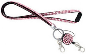 glitter badge reel lanyard