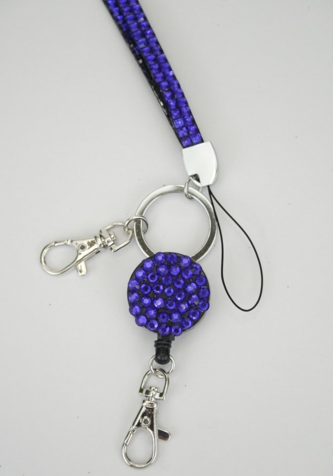 sparkly bling badge reel lanyard wholesale