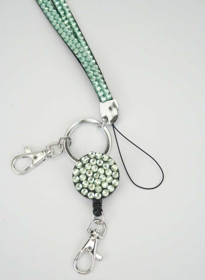 sparkly bling badge reel lanyard wholesale