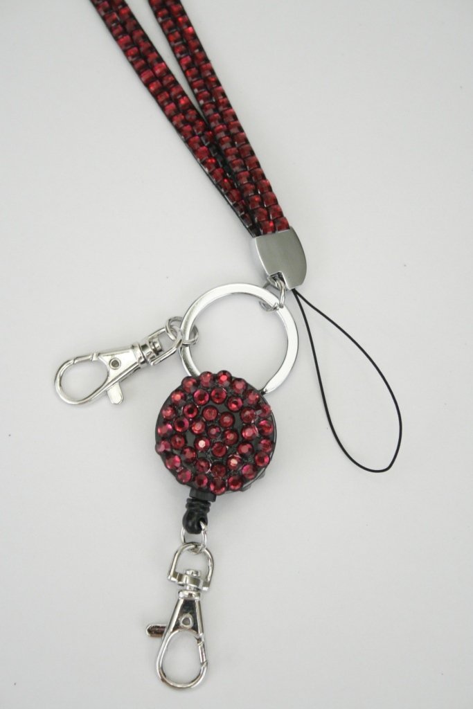 sparkly bling badge reel lanyard wholesale