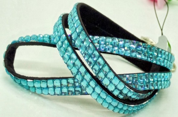 lake blue bling diamante rhinestone lanyards wholesale