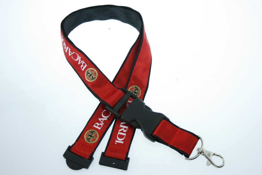 two layer satin lanyard with custom logo printed