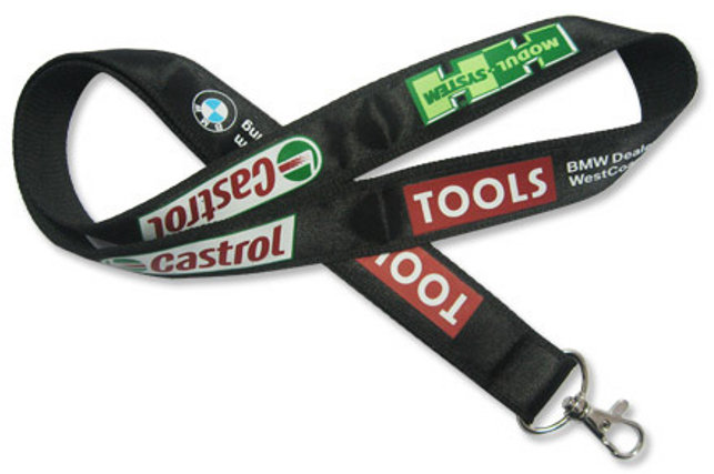 two layer satin lanyard with custom logo printed