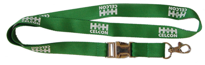 green custom printed lanyard