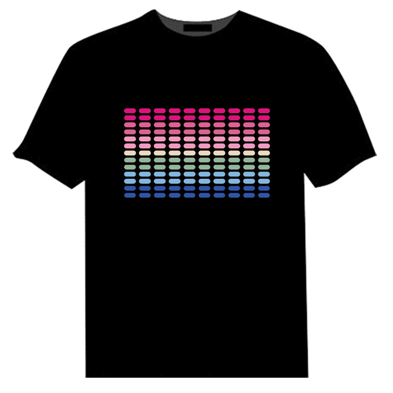 Light up T-Shirts, sound activated equalizer flashing T-shirts