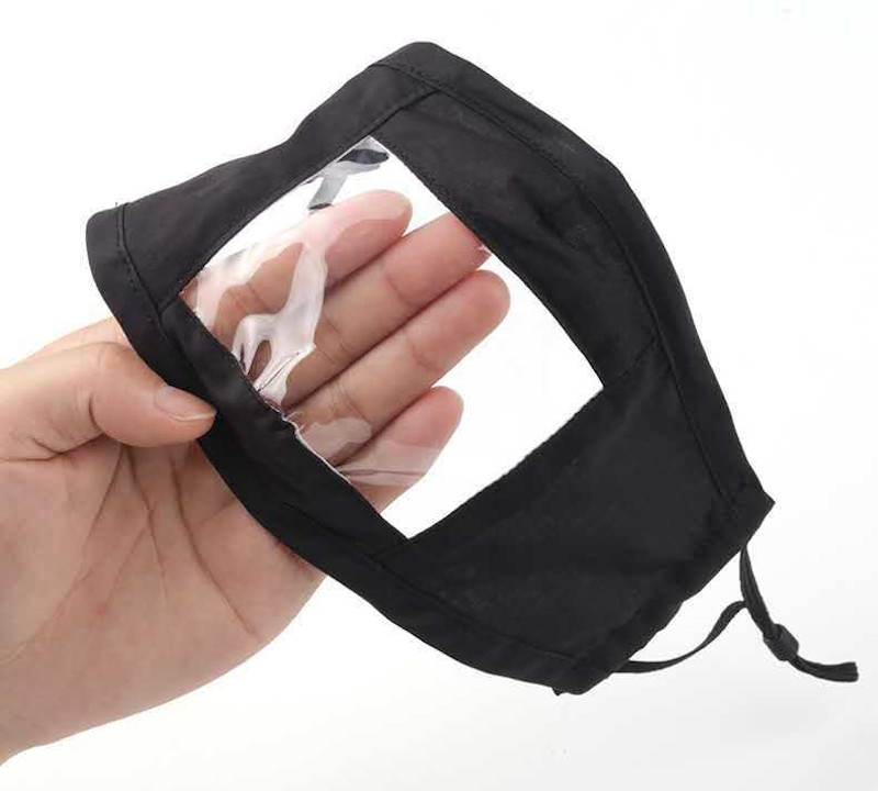 face mask clear window transparent reusable wahsable cotton lip reading