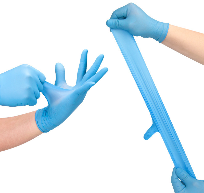 disposable blue nitrile gloves powder free latex free wholesale