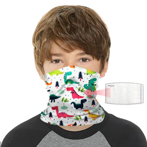 kids boy girl neck gaiter mask with filter pocket