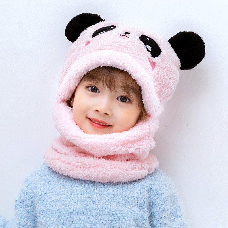 lovely hooded scarf cap neck gaiter cute warm panda hat