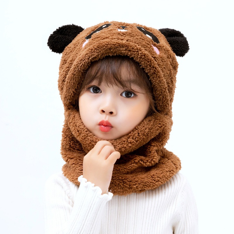 lovely hooded scarf cap neck gaiter cute warm panda hat