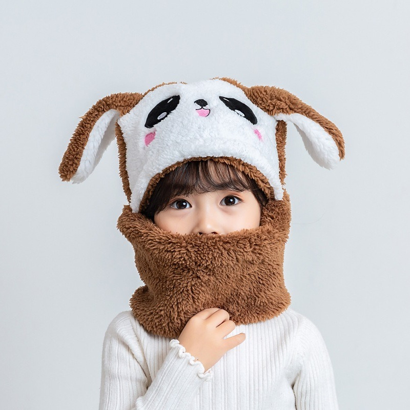 lovely hooded scarf cap neck gaiter cute warm hat rabbit bunny