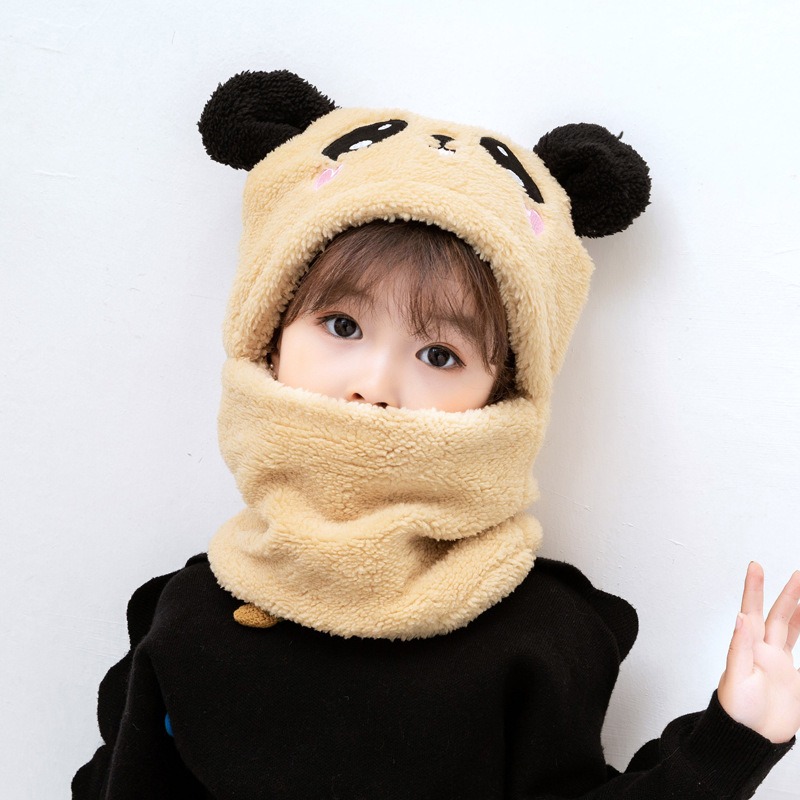 lovely hooded scarf cap neck gaiter cute warm panda hat