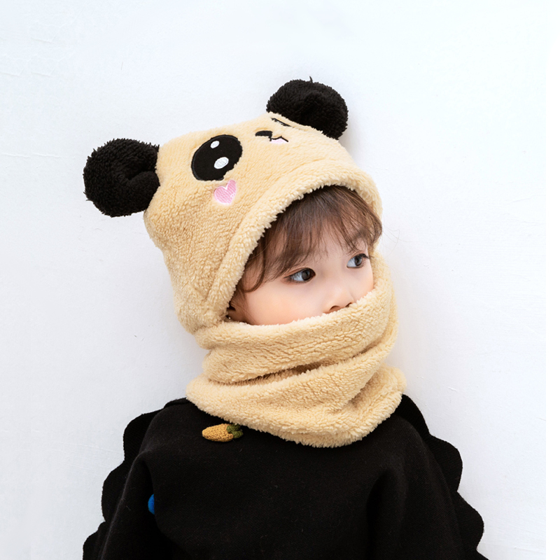 lovely hooded scarf cap neck gaiter cute warm panda hat