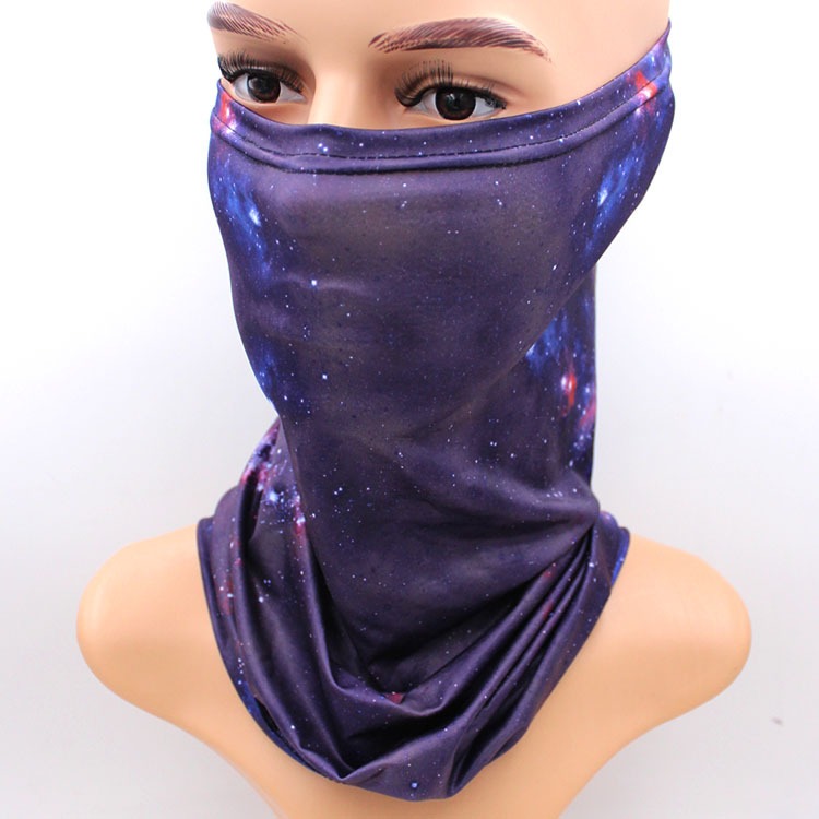 cool universe starry night sky neck gaiter sun UV protection face mask breathable lightweight cooling