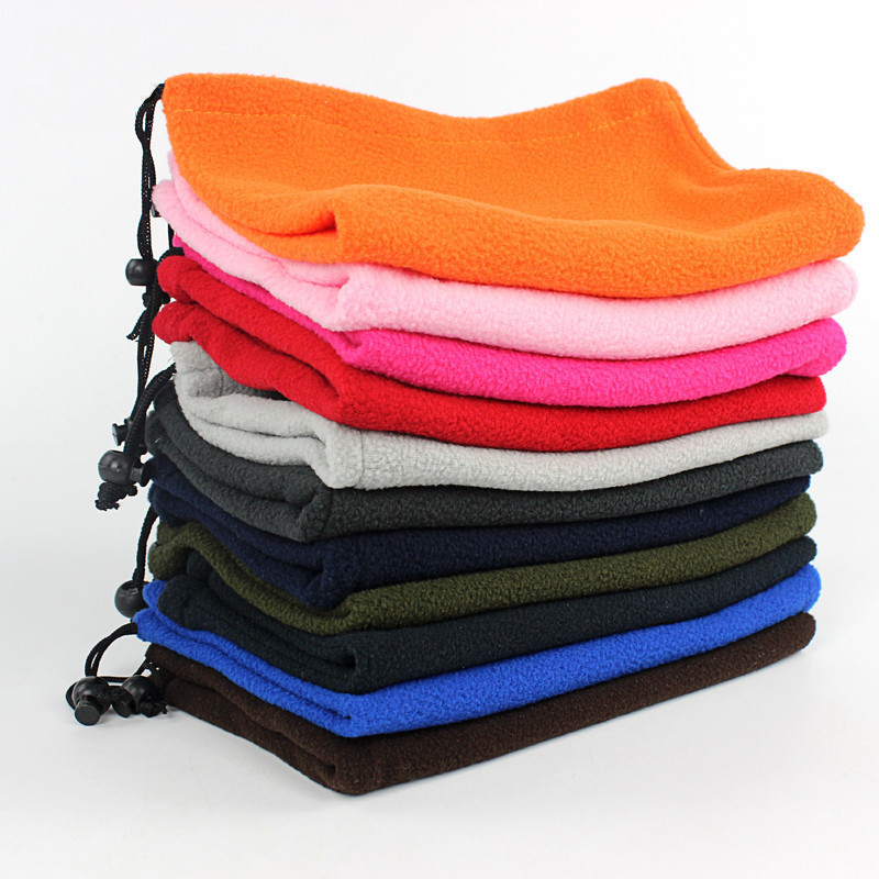 polar fleece neck warmer gaiter adjustable tube scarf