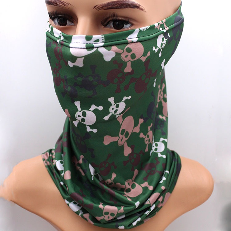 skull cooling neck gaiter sun block UV protection face mask ice silk