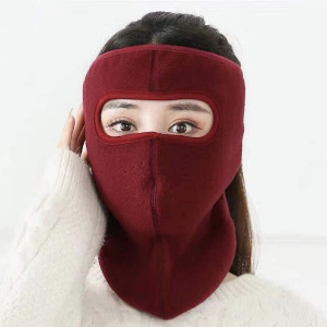 winter fleece full face mask neck warmer velcro closure