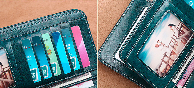 colorful leather wallet for women, genuine cow split leather, rfid blocking, wholesale