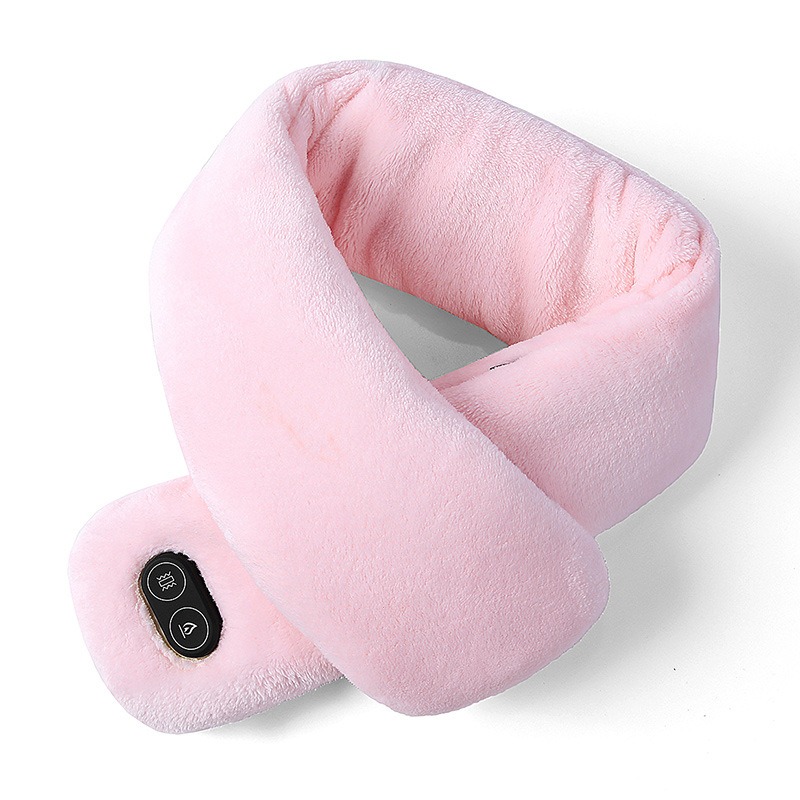 pink heated vibration massage scarf care neck warmer