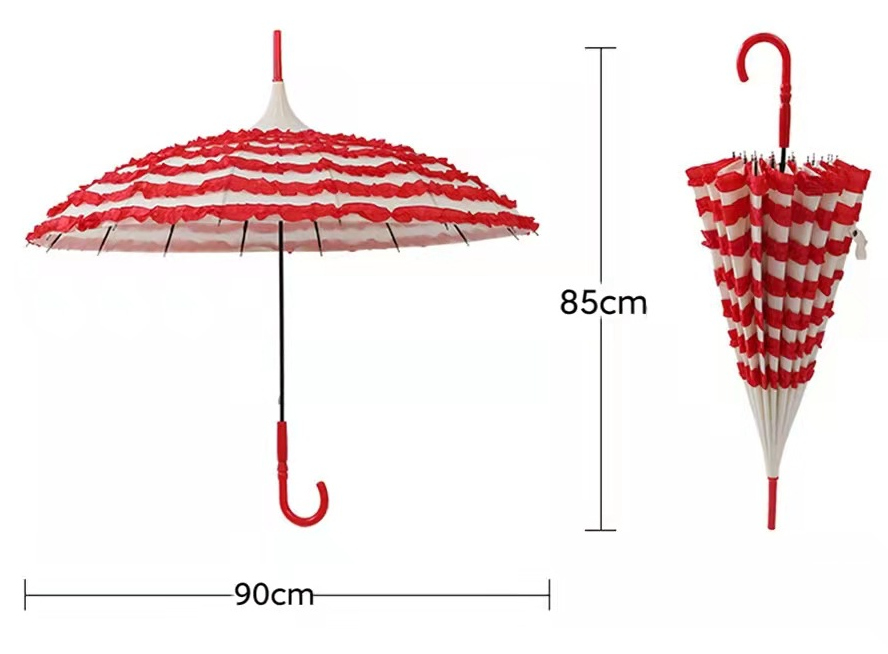 7 ruffles frill princess umbrella parasol