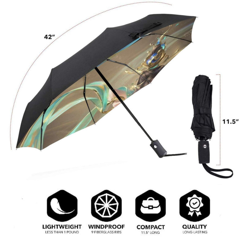 custom printed umbrella all over personalized auto open close 3-fold