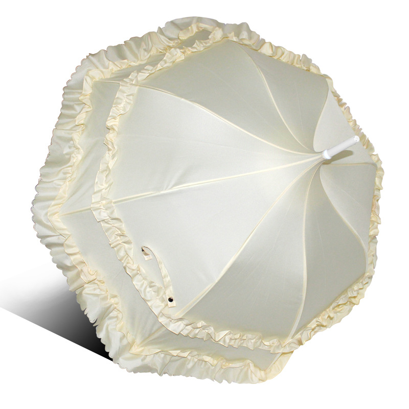 Pagoda princess umbrella frill ruffle lolita cosplay beige