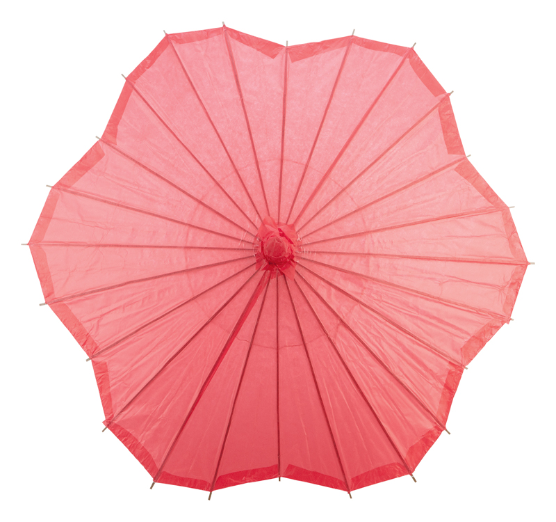 red scalloped blossom flower solid color paper parasols umbrellas wholesale