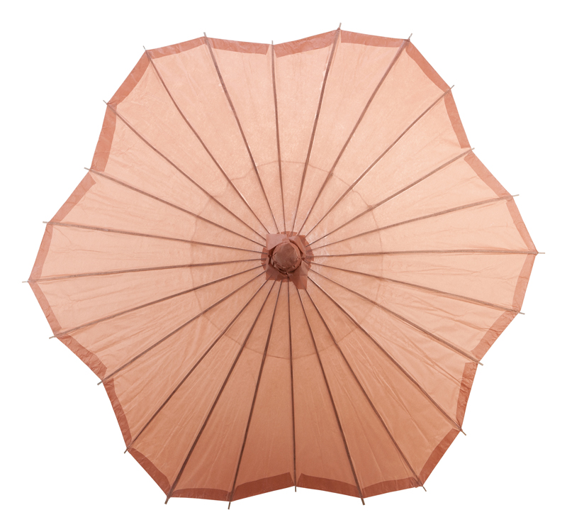 brown scalloped blossom flower solid color paper parasols umbrellas wholesale