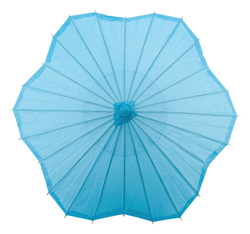 turquoise scalloped blossom flower solid color paper parasols umbrellas wholesale