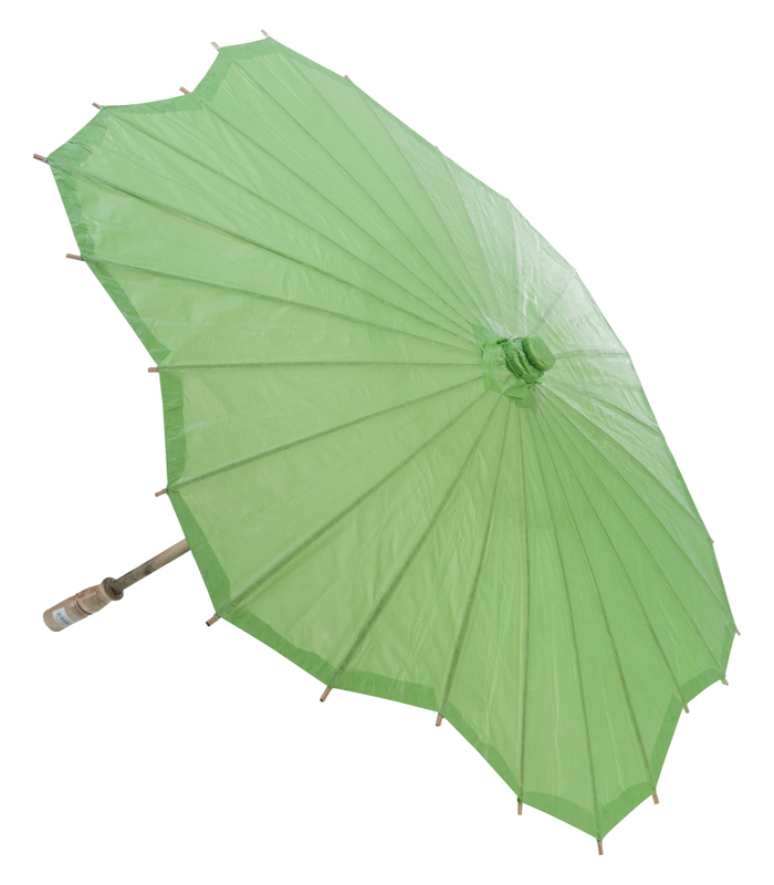 grass green scalloped blossom flower solid color paper parasols umbrellas wholesale