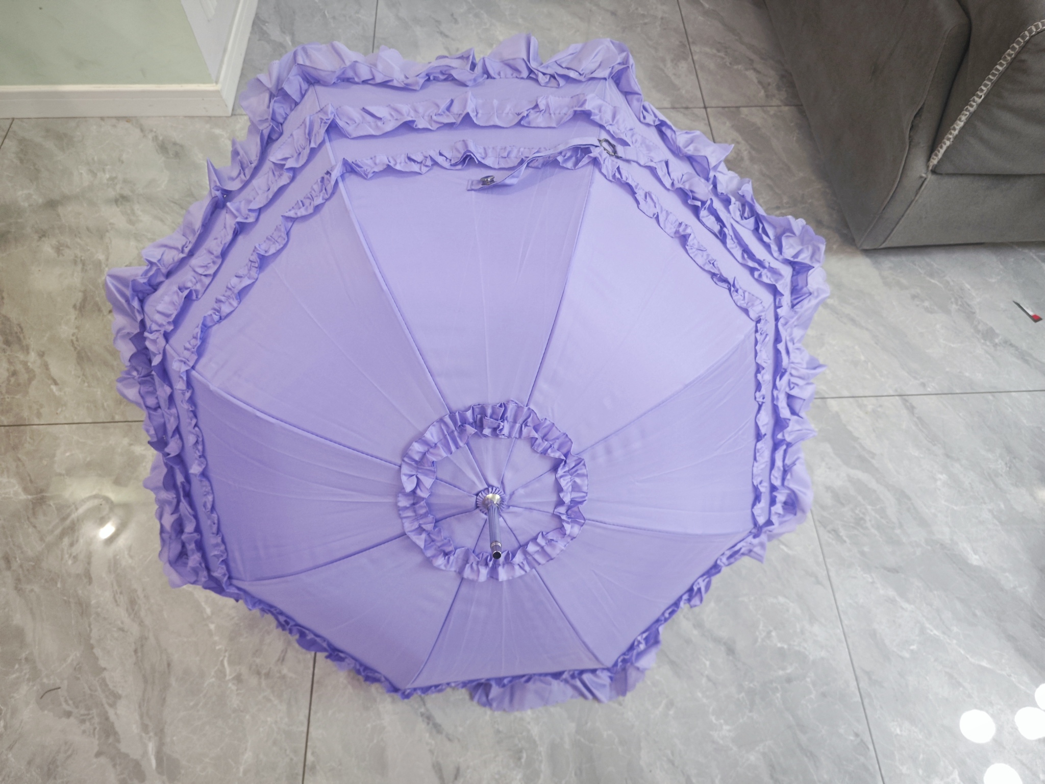 Umbrella with 3 Frills Ruffles Lolita Cosplay parasol purple