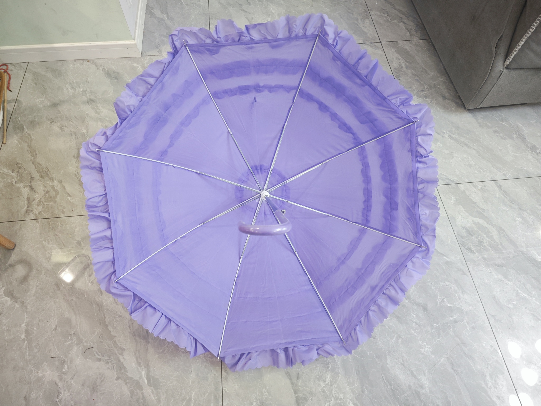 Umbrella with 3 Frills Ruffles Lolita Cosplay parasol purple