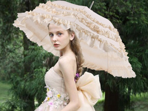 wedding umbrellas frill ruffle