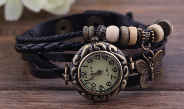 leather charm watch