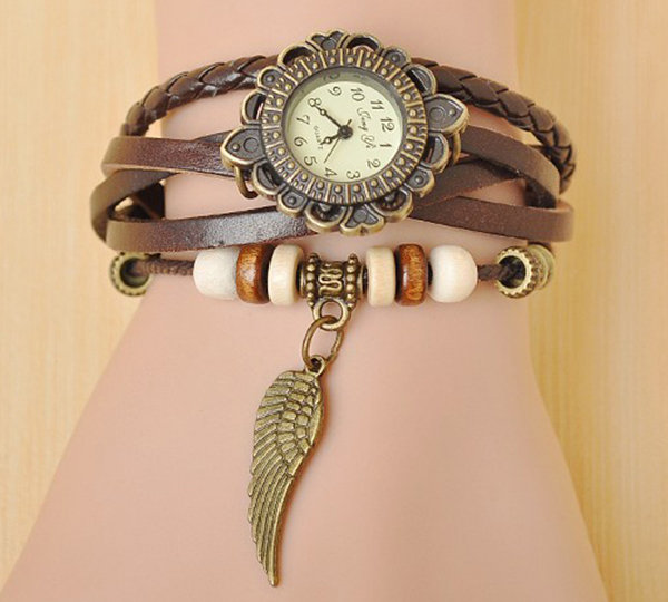 leather charm watch