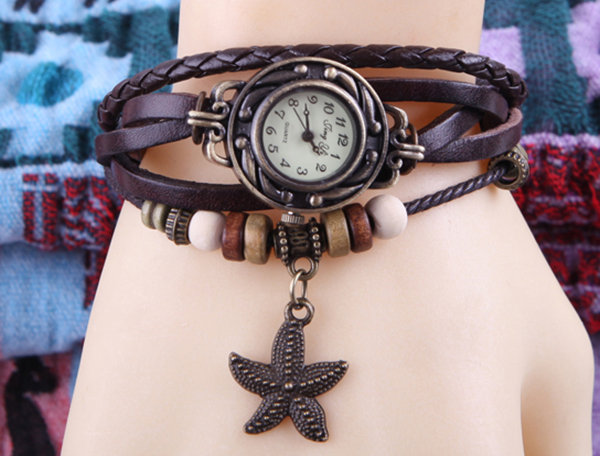 leather charm watch