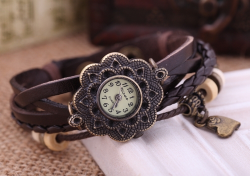 leather charm watch