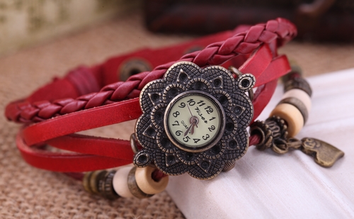 leather charm watch