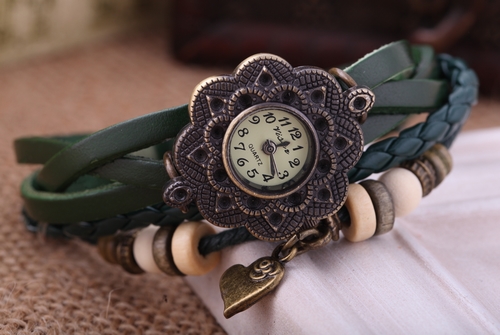 leather charm watch